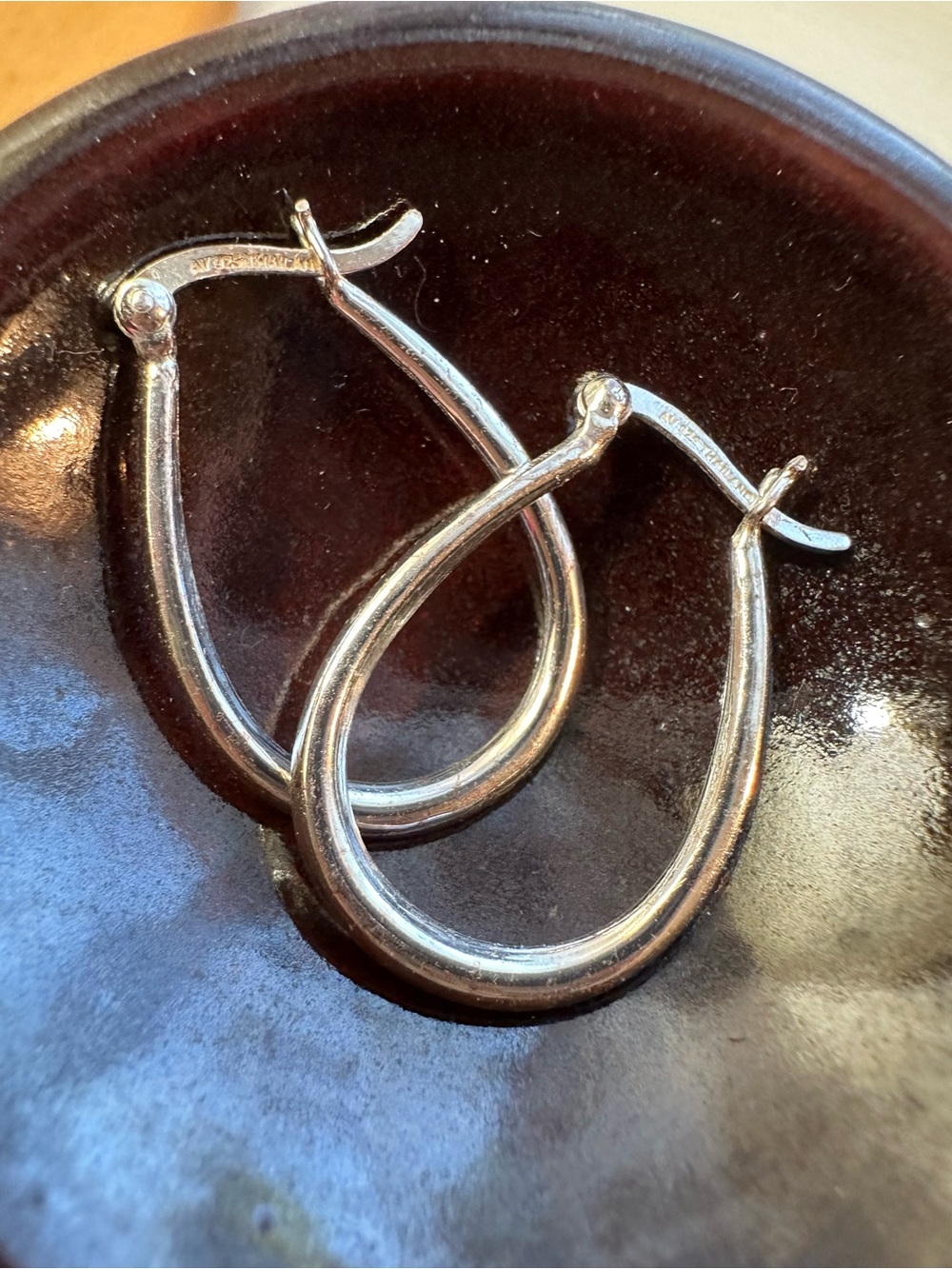 Sterling Silver Teardrop Hoop Earrings